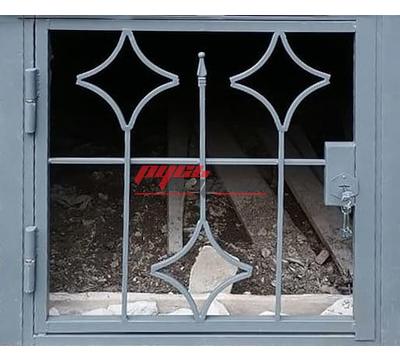 металлическая распашная решетка для подвала